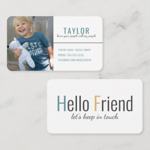 Trendy Modern Playdate Calling Card Mom Kaart Visitekaartje