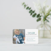 Trendy Modern Playdate Calling Card Mom Kaart Visitekaartje (Staand voorkant)