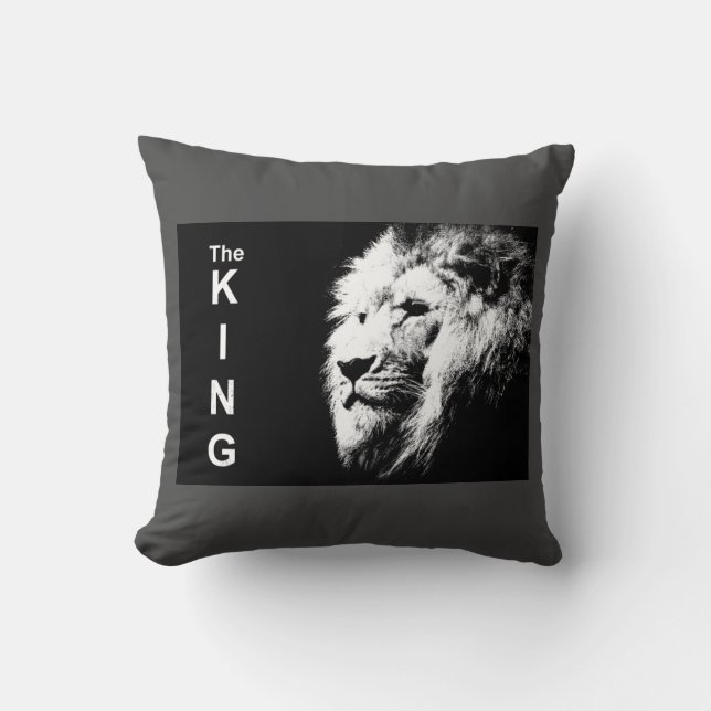 Trendy Modern Pop Art Lion Head Elegant Sjabloon Kussen (Voorkant)