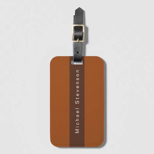 Trendy Modern Professional Brown Bagagelabel (Voorkant (verticaal))