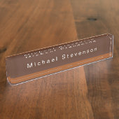 Trendy Modern Professional Brown Naambordje (Zijkant)