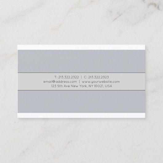 Trendy Modern Professional Creative Design Grey Visitekaartje (Achterkant)