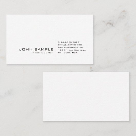 Trendy Modern Professional Creative Elegant Plain Visitekaartje (Voorkant / Achterkant)