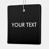 Trendy Modern Professional Custom Merk Name Black Keramisch Ornament (Links)