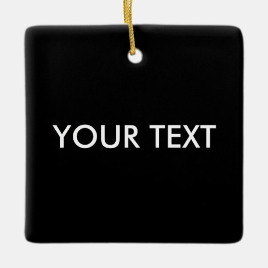 Trendy Modern Professional Custom Merk Name Black Keramisch Ornament (Voorkant)