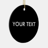 Trendy Modern Professional Custom Merk Name Black Keramisch Ornament (Rechts)