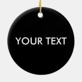 Trendy Modern Professional Custom Merk Name Black Keramisch Ornament (Achterkant)