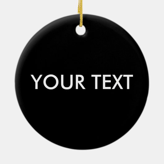 Trendy Modern Professional Custom Merk Name Black Keramisch Ornament (Achterkant)