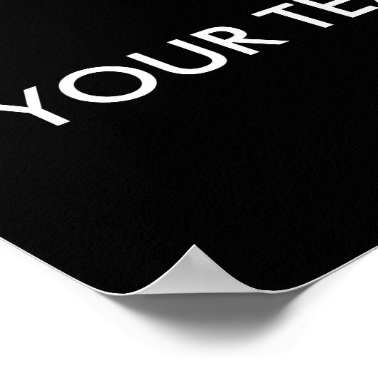 Trendy Modern Professional Custom Merk Name Black Poster (Hoek)