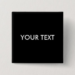 Trendy Modern Professional Custom Merk Name Black Vierkante Button 5,1 Cm
