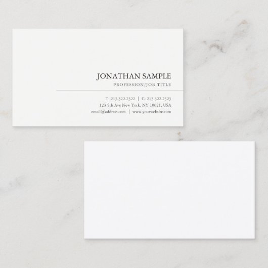 Trendy Modern Professional Elegant Clean Sjabloon Visitekaartje (Voorkant / Achterkant)