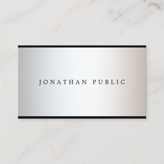 Trendy Modern Professional Elegant Glamor Plain Visitekaartje (Voorkant)