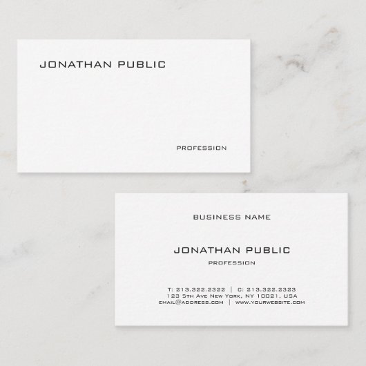 Trendy Modern Professional Elegant Smooth Cool Visitekaartje (Voorkant / Achterkant)