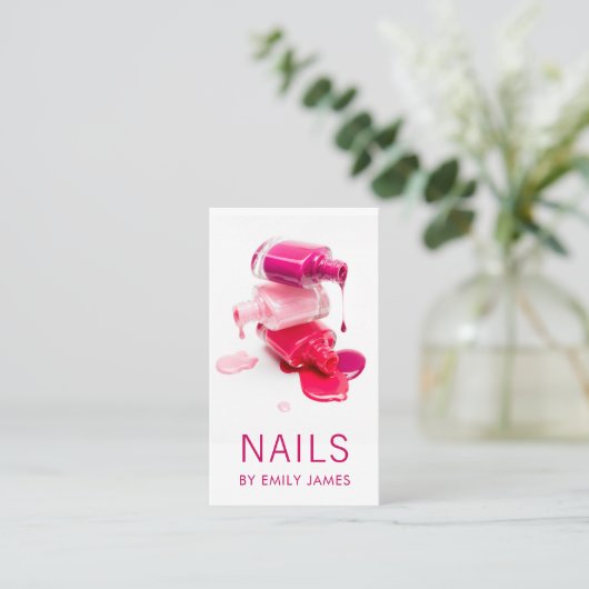 Trendy Modern Professional Nail Art Spa Salon Visitekaartje (Staand voorkant)