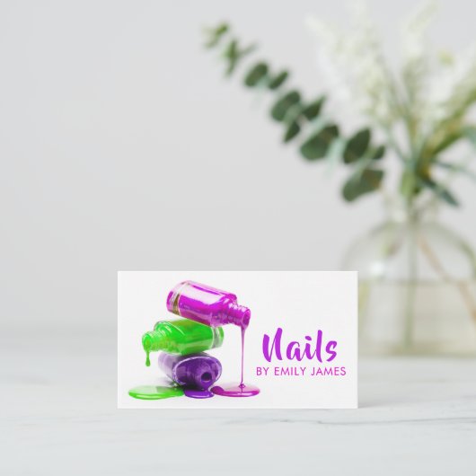 Trendy Modern Professional Nail Artist Salon Visitekaartje (Staand voorkant)