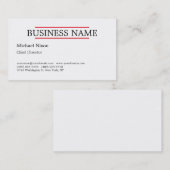 Trendy Modern Professional Plain Minimalist Visitekaartje (Voorkant / Achterkant)