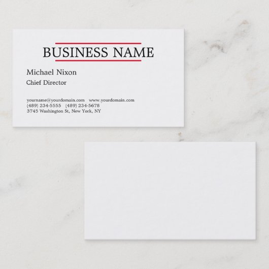 Trendy Modern Professional Plain Minimalist Visitekaartje (Voorkant / Achterkant)