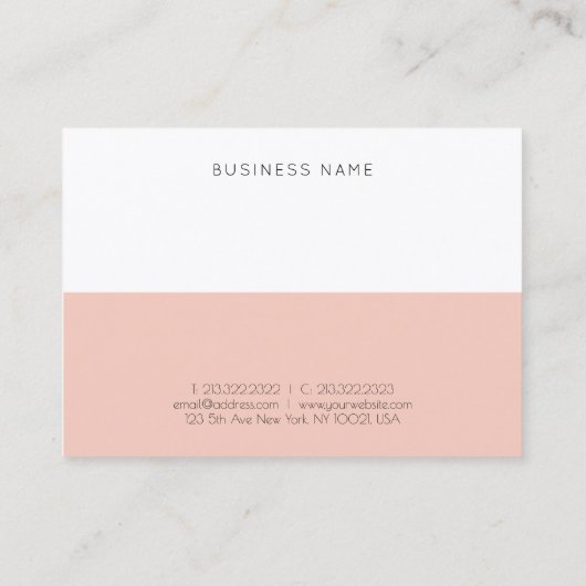 Trendy Modern Professional Simple Elegant Sjabloon Visitekaartje (Achterkant)