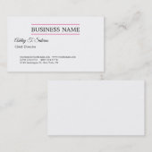 Trendy Modern Professional Simple Plain Minimalist Visitekaartje (Voorkant / Achterkant)
