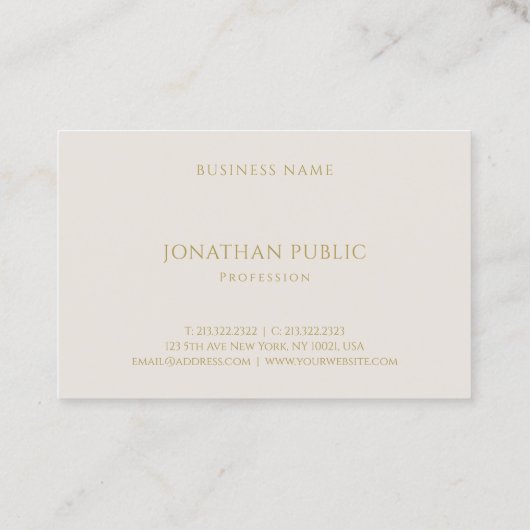 Trendy Modern Professional Simple Sjabloon Luxe Visitekaartje (Achterkant)