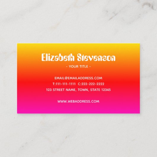 Trendy modern professioneel roze visitekaartje (Achterkant)