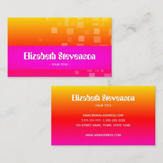 Trendy modern professioneel roze visitekaartje (Voorkant / Achterkant)
