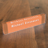 Trendy Modern professioneel Sinaasappel bruin Naambordje (Zijkant)