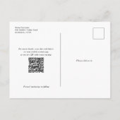 Trendy Modern QR code Greenery foliage save date Aankondigingskaart (Achterkant)