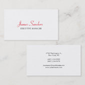 Trendy Modern Red Black White Executive Manager Visitekaartje (Voorkant / Achterkant)
