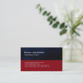 Trendy Modern Red Blue Stripes Consultant Visitekaartje (Staand voorkant)