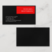 Trendy Modern Red Stripe Black Grey Visitekaartje (Voorkant / Achterkant)