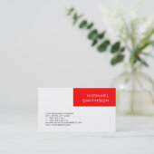 Trendy Modern Red Stripe Grey Visitekaartje (Staand voorkant)
