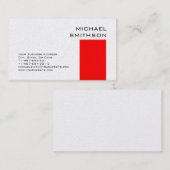 Trendy Modern Red Stripe Visitekaartje (Voorkant / Achterkant)