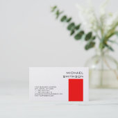 Trendy Modern Red Stripe Visitekaartje (Staand voorkant)