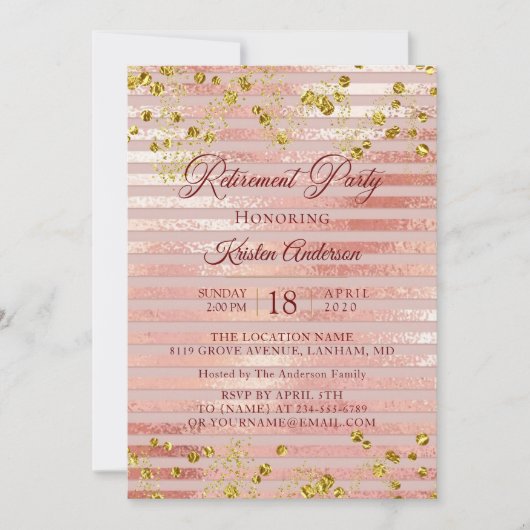 Trendy Modern Retirement Party Invitation Kaart (Voorkant)