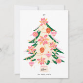 Trendy Modern & Retro Tree Kerstmis 1 Foto Flat Feestdagenkaart (Voorkant)