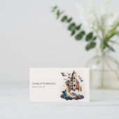 Trendy Modern Rocket Ship Playground Teacher Visitekaartje (Staand voorkant)