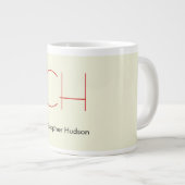 Trendy Modern Rood Monogram Beige Grote Koffiekop (Voorkant rechts)