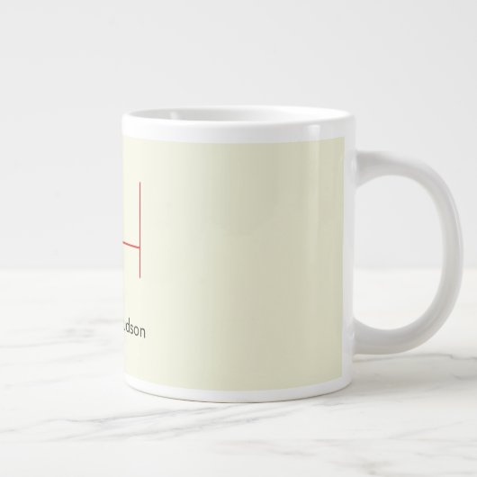 Trendy Modern Rood Monogram Beige Grote Koffiekop (Rechts)