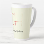 Trendy Modern Rood Monogram Beige Latte Mok (Rechterhoek)