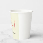 Trendy Modern Rood Monogram Beige Papieren Bekers (Links)