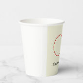 Trendy Modern Rood Monogram Beige Papieren Bekers (Rechts)