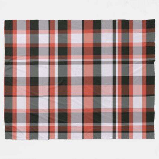 Trendy Modern Rood Zwart en wit Plaid Fleece Deken (Voorkant (Horizontaal))