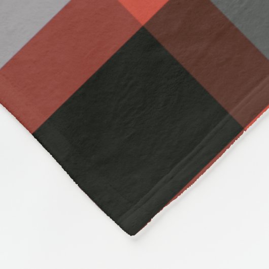 Trendy Modern Rood Zwart en wit Plaid Fleece Deken (Hoek)