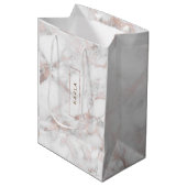 Trendy Modern Roos-gold Faux Marble Medium Cadeauzakje (Voorkant Gekanteld)