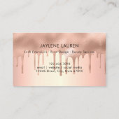 Trendy Modern Roos Gold Shimmer maakt Kaart bij af Visitekaartje (Achterkant)