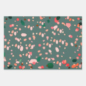 Trendy Modern roze & groen Abstract patroon Inpakpapier Vel (Voorkant 3)