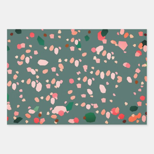 Trendy Modern roze & groen Abstract patroon Inpakpapier Vel (Voorkant 3)