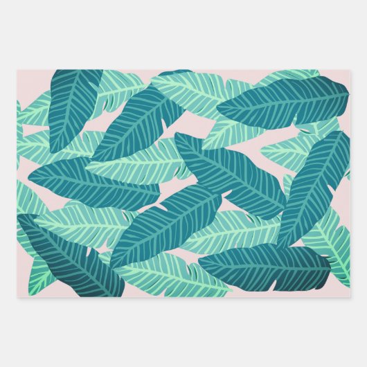 Trendy Modern roze & groen Abstract patroon Inpakpapier Vel (Voorkant 2)