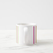 Trendy Modern Roze Groen Wit Strepen Espresso Kop (Achterkant)
